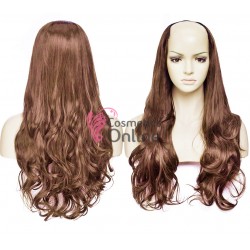 Extensie de par cu 5 Clips On delux Full Head ondulata de 70 cm, Castaniu Mediu ZR12268SHT30